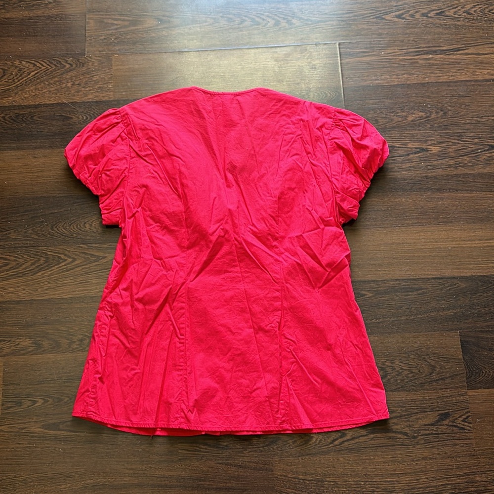 Hester & Orchard Button Down Tuxedo Ruffle Top Re… - image 3